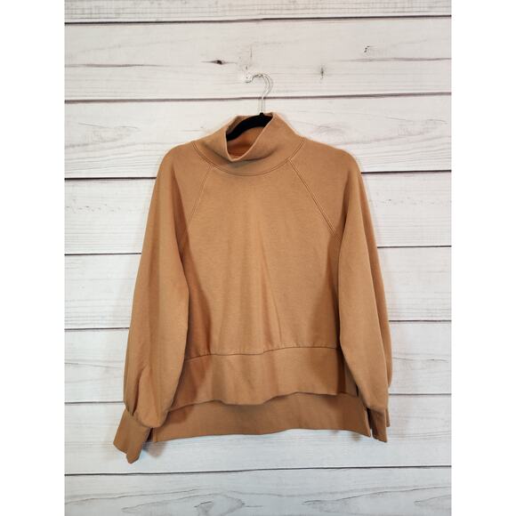CALIA By Carrie Underwood Brown French Terry Mock Neck‎ Pullover Sweatshirt S - Picture 1 of 6